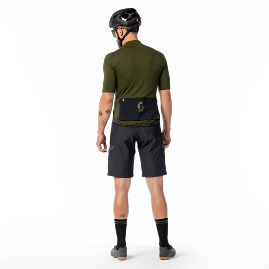 Джемпер (веломайка) SCOTT Gravel Merino к/рук (fir green/black)