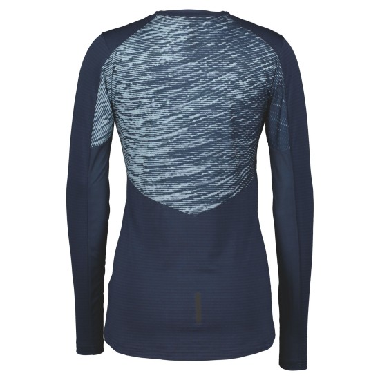 Женская беговая футболка SCOTT Trail Run длин./рук (midnight blue/glace blue)