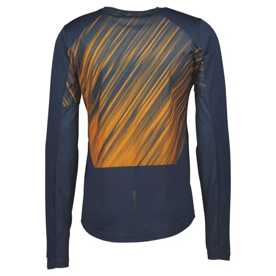 Футболка беговая SCOTT Trail Run длин./рук (midnight blue/copper orange)