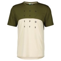 Джемпер SCOTT Trail Flow DRI к/рук (fir green/dust white)