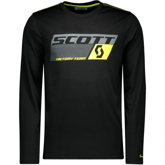 Футболка SCOTT DRI Factory Team д/рук (black/sulphur yellow)