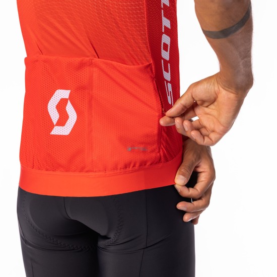 Джемпер SCOTT RC Pro кор.рукав (fiery red/white)