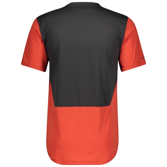 Джемпер SCOTT Trail Flow DRI к/рук fiery red/dark grey