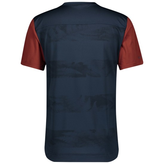 Джемпер SCOTT Trail Flow к/рук midnight blue/rust red