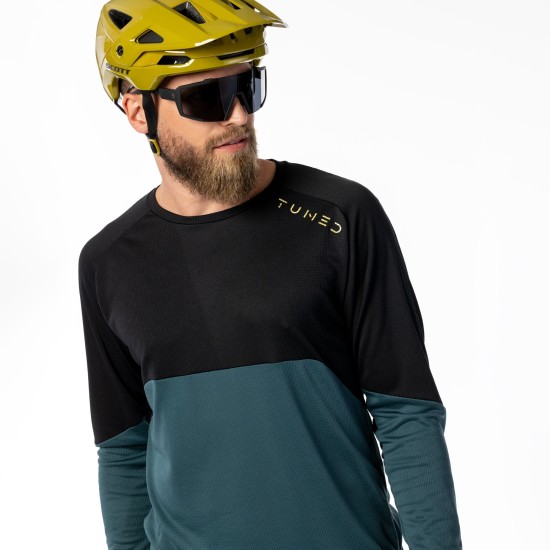 Джемпер SCOTT Trail Tuned длин.рукав (black/aruba green)