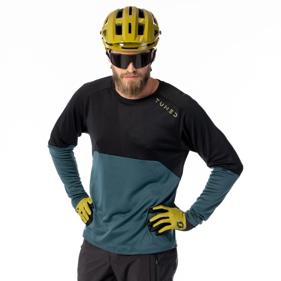 Джемпер SCOTT Trail Tuned длин.рукав (black/aruba green)