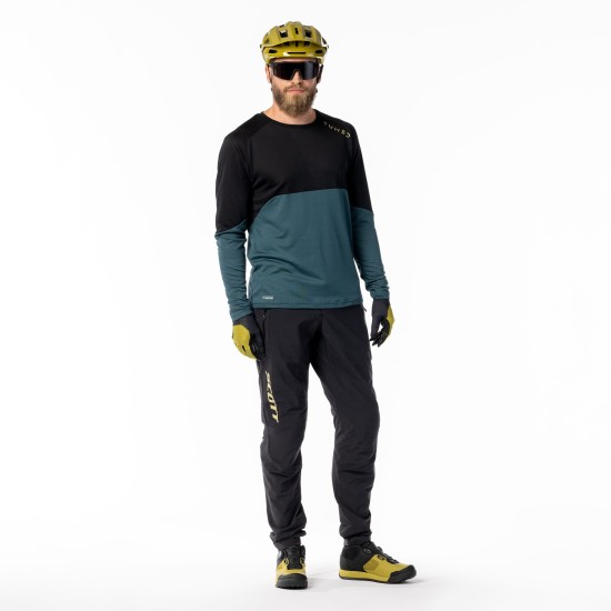 Джемпер SCOTT Trail Tuned длин.рукав (black/aruba green)