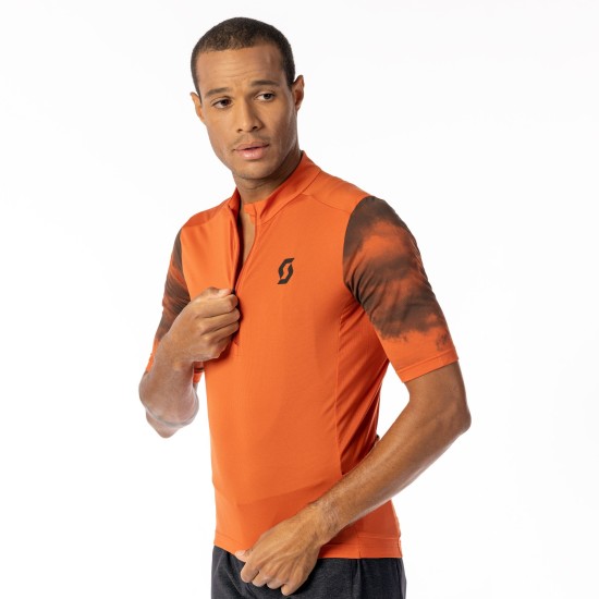 Джемпер (веломайка) SCOTT Gravel 10 к/рук (braze orange/dark grey)