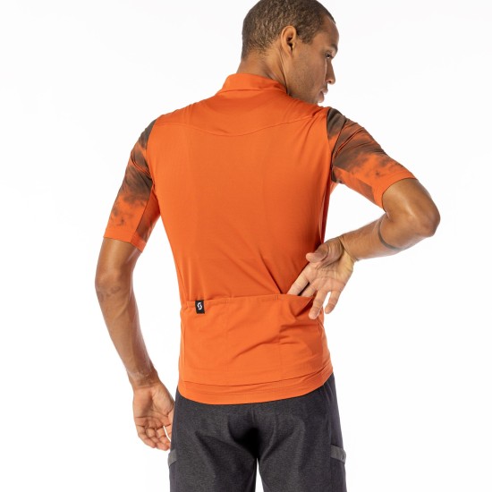 Джемпер (веломайка) SCOTT Gravel 10 к/рук (braze orange/dark grey)